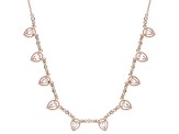 Peach Morganite With White Zircon 18k Rose Gold Over Sterling Silver Necklace 1.60ctw
