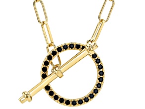Black Spinel 18k Yellow Gold Over Sterling Silver Necklace 0.53ctw