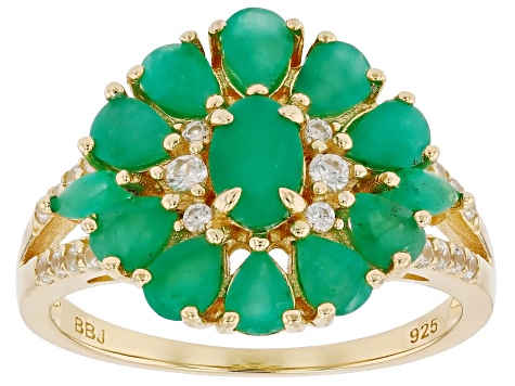 Cocci Collection 3.30ctw Brazilian Sakota Emerald & Zircon Hoop Earrings main image 1