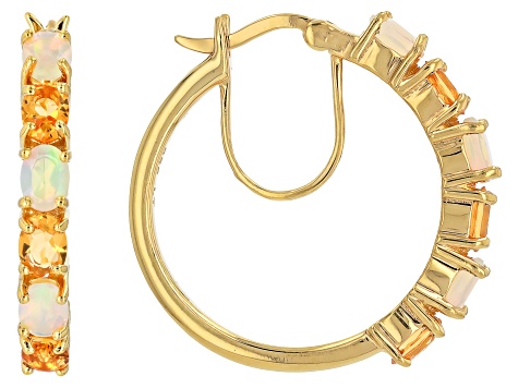 Multi-Color Quartz With Chrome Diopside 18k Yellow Gold Over