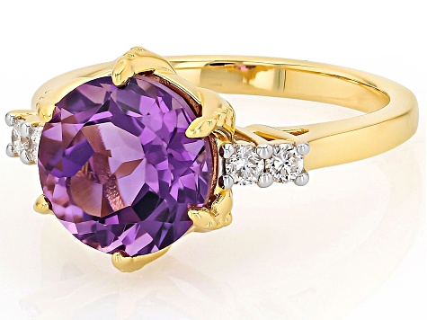 Canela Amethyst 18k Yellow Gold Over Sterling Silver Ring 3.05ctw