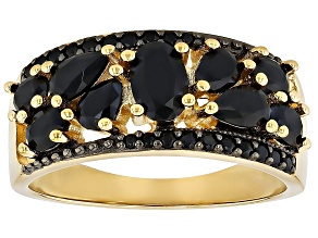 Black Spinel 18k Yellow Gold Over Sterling Silver Band Ring 1.48ctw