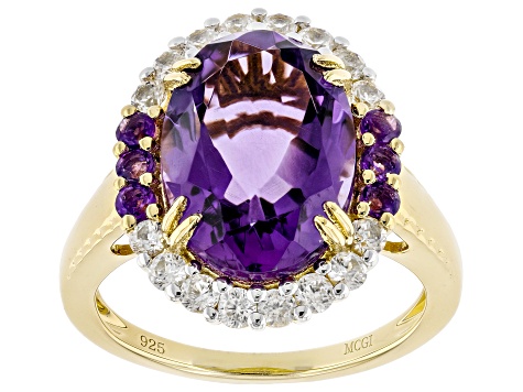 Canela Amethyst 18k Yellow Gold Over Sterling Silver Ring 5.85ctw