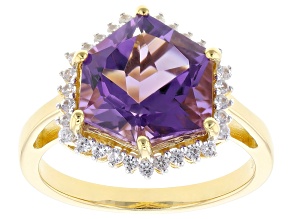 Canela Amethyst 18k Yellow Gold Over Sterling Silver Ring 5.01