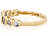 Blue Tanzanite 18k Yellow Gold Over Sterling Silver Band Ring 0.94ctw