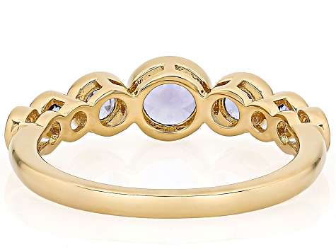 Blue Tanzanite 18k Yellow Gold Over Sterling Silver Band Ring 0.94ctw