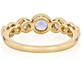 Blue Tanzanite 18k Yellow Gold Over Sterling Silver Band Ring 0.94ctw