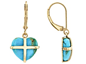 Kingman Composite Turquoise 18k Yellow Gold Over Sterling Silver Earrings