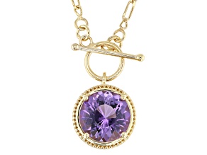 Canela Amethyst 18k Yellow Gold Over Sterling Silver Pendant With Chain 4.76ct