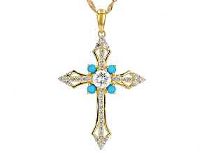 Strontium Titanate 18k Yellow Gold Over Silver Pendant Chain 2.34ctw