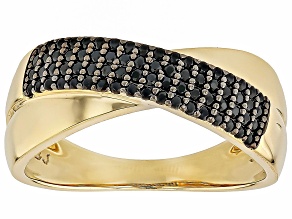 Black Spinel 18k Yellow Gold Over Sterling Silver Ring 0.66ctw