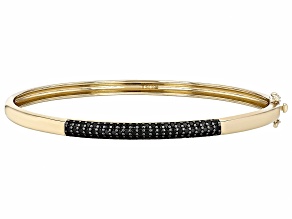 Black Spinel 18k Yellow Gold Over Sterling Silver Bangle Bracelet 1.71ctw