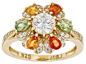 Strontium Titanate 18k Yellow Gold Over Silver Ring 2.44ctw