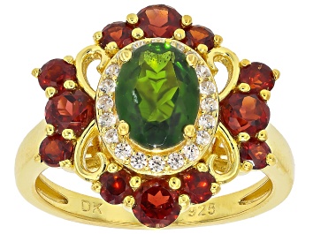 Picture of Green Chrome Diopside 18k Yellow Gold Over Silver Ring 2.73ctw