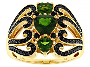 Chrome Diopside 18k Yellow Gold Over Silver Ring 1.84ctw