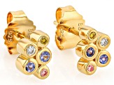 Tanzanite 18k Yellow Gold Sterling Silver Earrings 0.25ctw
