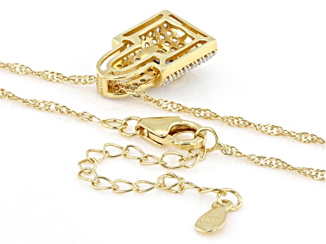 Tanzanite 18k Yellow Gold Over Sterling Silver Lock Pendant With