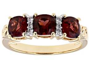 Red Garnet 18K Yellow Gold Over Sterling Silver Ring 2.07ctw