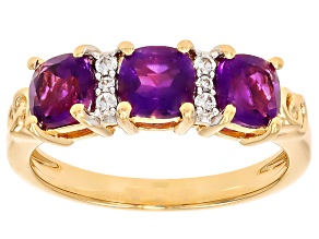 Amethyst 18k Yellow Gold Over Sterling Silver Ring 1.42ctw