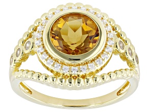 Golden Citrine 18k Yellow Gold Over Sterling Silver Ring 2.25ctw