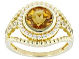 Golden Citrine 18k Yellow Gold Over Sterling Silver Ring 2.25ctw