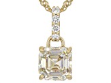 Strontium Titanate with Prazana® Lab Grown Diamonds 18k Gold Over Silver Pendant Chain 3.40ctw