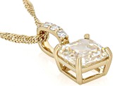 Strontium Titanate with Prazana® Lab Grown Diamonds 18k Gold Over Silver Pendant Chain 3.40ctw