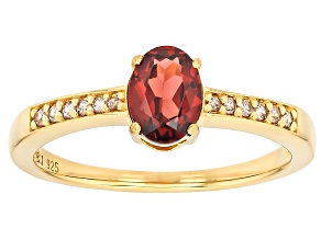 Garnet 18k Yellow Gold Over Sterling Silver Ring 1.01ctw