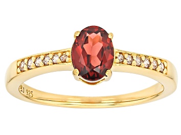 Picture of Garnet 18k Yellow Gold Over Sterling Silver Ring 1.01ctw