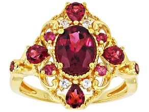 Purple Rhodolite 18k Yellow Gold Over Sterling Silver Ring 2.47ctw