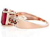 Lab Created Bixbite 18k Rose Gold Over Sterling Silver Ring 2.89ctw