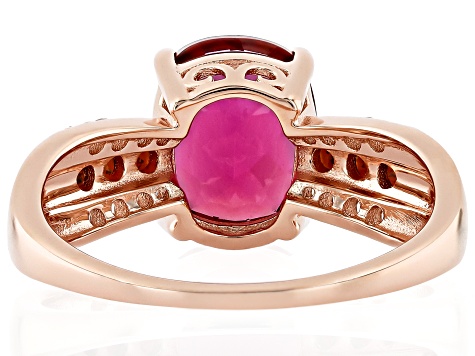 Lab Created Bixbite 18k Rose Gold Over Sterling Silver Ring 2.89ctw