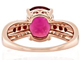Lab Created Bixbite 18k Rose Gold Over Sterling Silver Ring 2.89ctw
