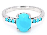 Sleeping Beauty Turquoise Rhodium Over Sterling Silver Ring - WPD557B | JTV
