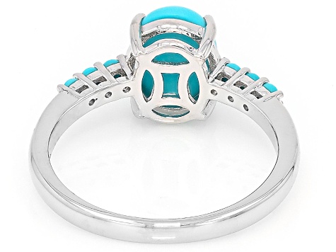Sleeping Beauty Turquoise Rhodium Over Sterling Silver Ring - WPD557B | JTV