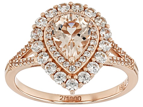 115th Anniversary Peach Morganite 18k Rose Gold Over Sterling