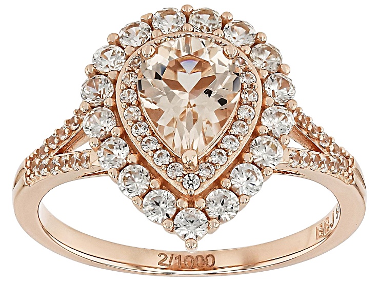 115th Anniversary Peach Morganite 18k Rose Gold Over Sterling Silver Holiday Ring 1.75ctw