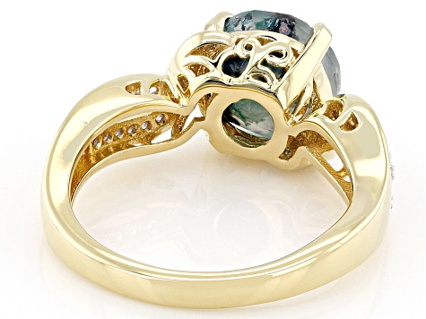 Aquadite® Chalcedony With White Zircon 18k Yellow Gold Over