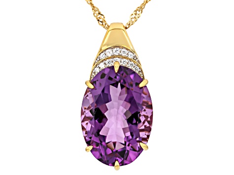 Canela Amethyst With Lab Alexandrite 18k Yellow Gold Over Sterling
