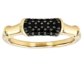 Black Spinel 18k Yellow Gold Over Sterling Silver Ring 0.35ctw