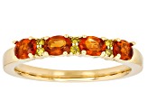 Madeira Citrine With Yellow Prazana® Lab-Grown Diamonds 18k Yellow Gold Over Silver Ring 0.60ctw