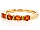 Madeira Citrine With Yellow Prazana® Lab-Grown Diamonds 18k Yellow Gold Over Silver Ring 0.60ctw