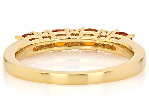 Madeira Citrine With Yellow Prazana® Lab-Grown Diamonds 18k Yellow Gold Over Silver Ring 0.60ctw