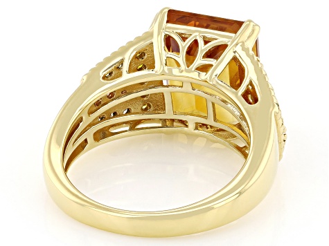 Madeira Citrine 18k Yellow Gold Over Silver Ring 5.39ctw - WPD606