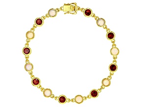 Misty's Holiday Collection Ethiopian Opal, Garnet 18k  Gold Over Sterling Silver Bracelet 6.14ctw