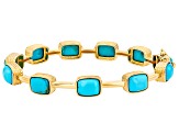Kingman Turquoise 18k Yellow Gold Over Sterling Silver Bracelet