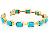Kingman Turquoise 18k Yellow Gold Over Sterling Silver Bracelet