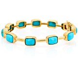 Kingman Turquoise 18k Yellow Gold Over Sterling Silver Bracelet