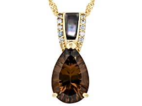 Brown Smoky Quartz 18k Yellow Gold Over Sterling Silver Pendant With Chain 3.70ctw