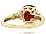 Garnet With Pink Lab Created & Yellow Lab Created Sapphire 18k Yellow Gold Over Silver Ring 2.38ctw